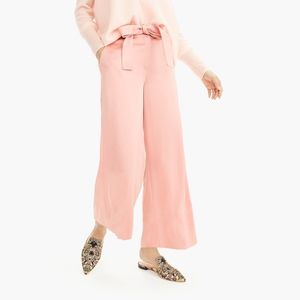 J. Crew Collection Wide Leg Satin Pant Pink